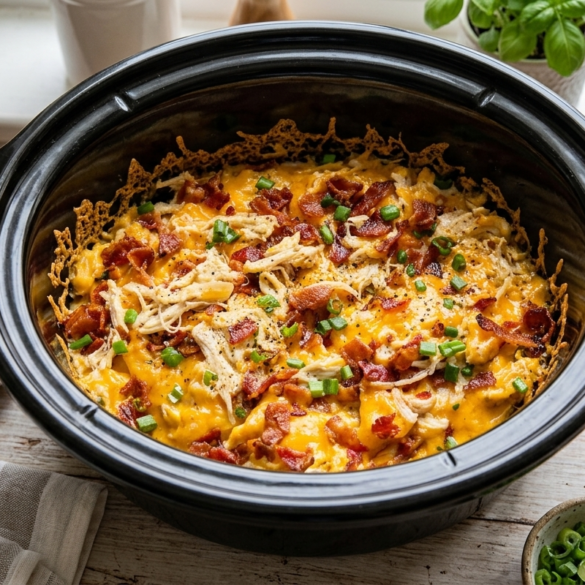 Easy crack chicken slow cooker recipe presentation